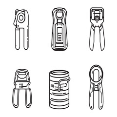 Clean Vector Illustration of Electric Can Opener Line Art Style