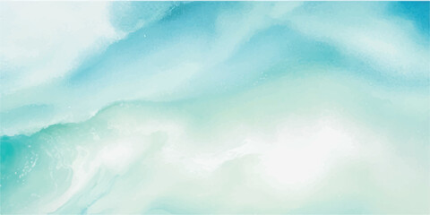 Tranquil watercolor sea texture featuring light blue and green hues. Hand-painted abstract art perfect for backgrounds, invitations, and creative projects.
