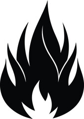 Black and white fire flames on white background
