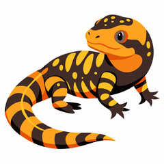 Detailed vector illustration of a Gila Monster reptile isolated on a clean white background showcasing intricate details and vibrant colors