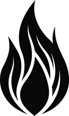 Black and white fire flames on white background