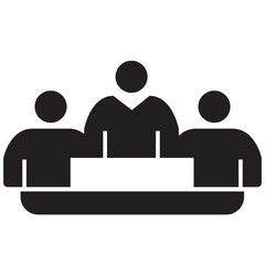 People meeting icon set business meetings presentation marketing temwork management finance table employee group company partnership