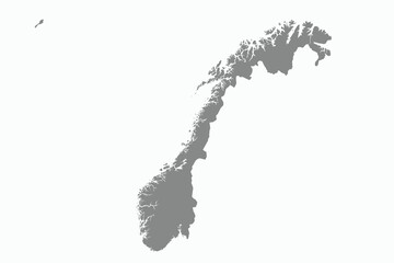 Flat Design Map of the NORWAY – Vector Graphic for Print and Web (may contain provinces)