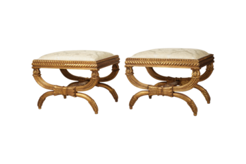 wooden chair isolated on white  Pair best of Neoclassical Style Italian