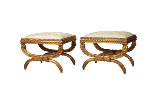 wooden chair isolated on white  Pair best of Neoclassical Style Italian