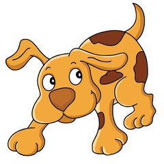 Cute cartoon hand drawn vector dog clipart.