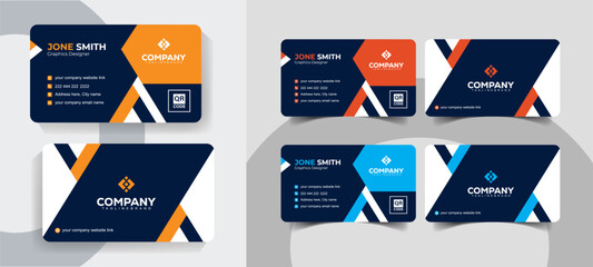 Modern Clean Business Card Template for Professional Corporate Use. Creative and professional business card template for all industries.