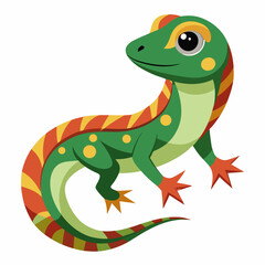 Fototapeta premium Isolated lizard illustration on a clean white background showcasing vibrant colors and detailed vector design suitable for various creative projects
