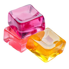 Gelatin of different colors isolated on a white background