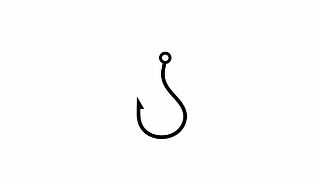 fishing hook icon animation illustration flat