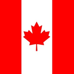 The Canadian flag is red and white with a maple leaf in the center of the white flag.