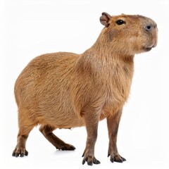 Fototapeta premium Cute capibara over white background, no shadow