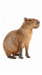 Cute capibara over white background, no shadow