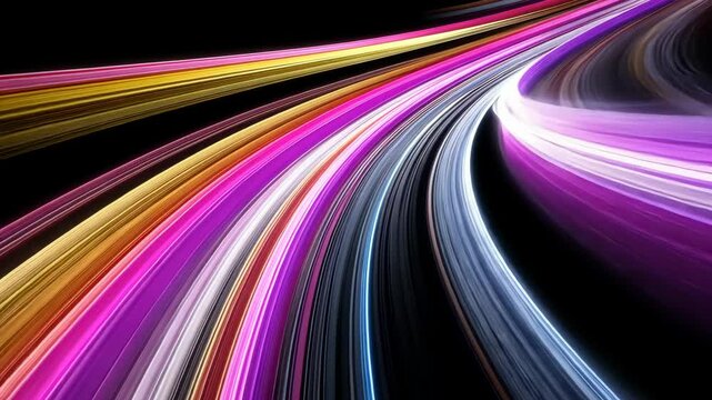 Abstract swirl of colorful dynamic lines.