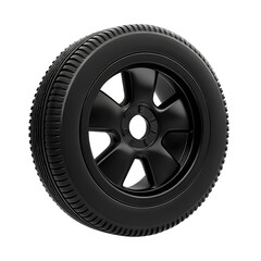 Fototapeta premium Black car wheel tire isolated on a white background png ai generated