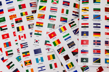 All world countries national flags background