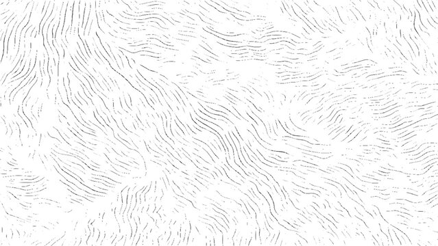 Fur inspired flowing black lines abstract vector texture on transparent background Minimal hand drawn design for textile wallpaper motion illusion and natural pattern use