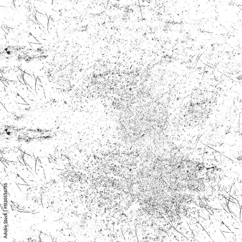 Poster abstract black and white texture with scattered particles.