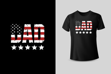 Dad American Flag T shirt Design