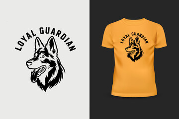 Loyal Guardian German Shepherd t shirt Design