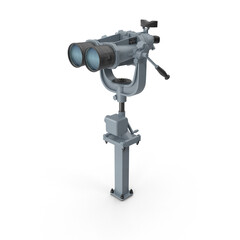 Naval Rangefinder Binoculars on Mount Stand isolated on transparent background