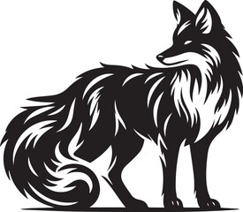 Vector silhouette of fox 