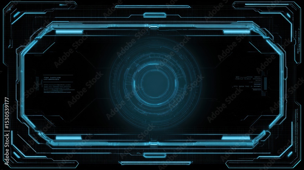 Aufkleber Futuristic Retina Scan Visualization With HUD Elements Designed for Data Analysis and Display in a High-Tech Laboratory Setting