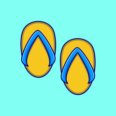 Cartoon Flip Flops Illustration in Summer Beach Theme