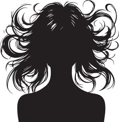 Fototapeta premium Girl face with hairs vector silhouette 