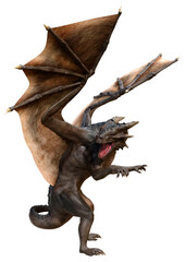 3D Rendering Fairy Tale Dragon on White