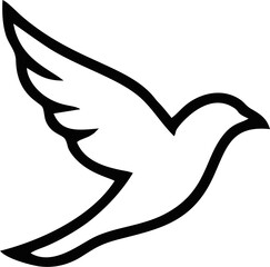 Minimalist free bird silhouette vector icon. Perfect for elegant branding, environmental themes, and versatile design applications