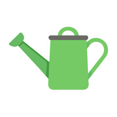 Green watering can with wide spout