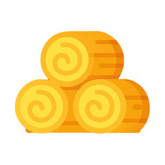 Obraz premium Yellow hay bales in stylized cartoon illustration