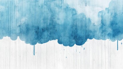 Abstract painting with a white background. the painting is made up of a series of horizontal lines that form a cloud-like shape.