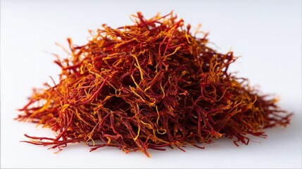 Fototapeta premium Pile Of Saffron Threads On White Surface