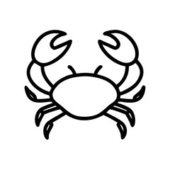 Crab Outline Icon Vector Illustration