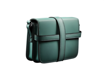  silver locked light blue leather shoulder bag isolated on white background PNG