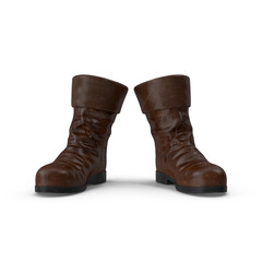 Old Leather Boots isolated on transparent background
