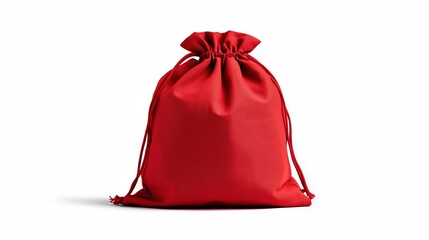 Red Santa Claus bag isolated on white background.