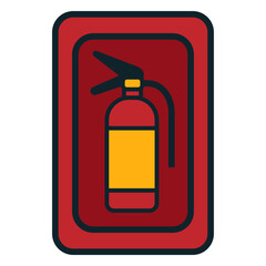 Fire extinguisher sign in a safety setting