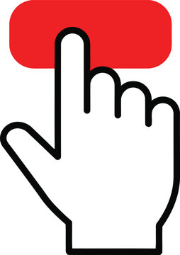 Press Button Click Hand Cursor Icon, symbol AI Generative