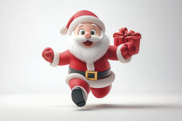 Obraz premium Joyful Santa Claus Bringing Presents for Christmas