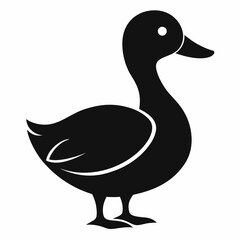Simple duck silhouette design on a white background perfect for logos icons or graphic elements in various creative projects