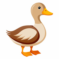 Simple duck illustration on a clean white background ideal for various design projects featuring basic shapes and vibrant colors for