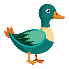 Simple Duck Illustration on White Background Vector Design Ideal for Children s Books Educational Materials or Playful Graphic Elements Clean