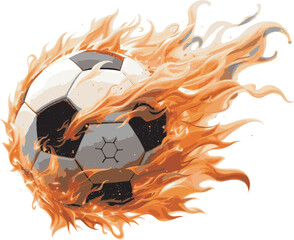 burning soccer ball