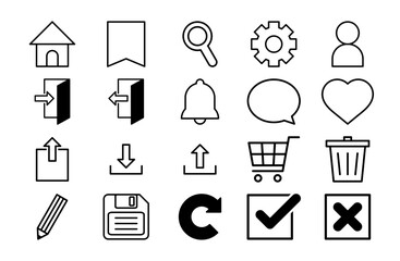 Web・アプリ向けベクターアイコンセット（UIデザイン用20種）