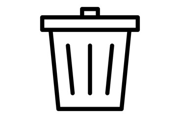 ゴミ箱アイコン – 削除やリセットを表すシンプルなUI用線画素材