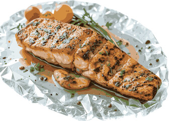 grilled salmon steak