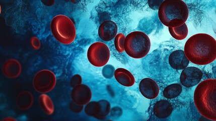 Anemia, blue-turquoise background